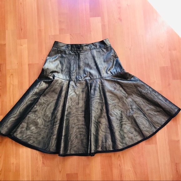 ALFRED SUNG | Vintage Satiny Deep Green Alfred Sung Flouncy Swing Skirt Size 8 - Picture 9 of 13